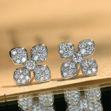 Load image into Gallery viewer, LUOWEND 18K White Gold Real Natural Diamond Stud Earrings for Women
