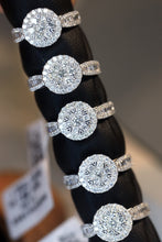 Load image into Gallery viewer, LUOWEND 18K White Gold Real Natural Diamond Ring for Women