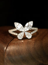 Load image into Gallery viewer, LUOWEND 18K White Gold Natural Diamond Ring for Women