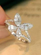 Load image into Gallery viewer, LUOWEND 18K White Gold Natural Diamond Ring for Women