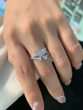 Load image into Gallery viewer, LUOWEND 18K White Gold Natural Diamond Ring for Women