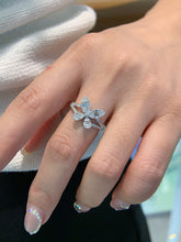 Load image into Gallery viewer, LUOWEND 18K White Gold Natural Diamond Ring for Women