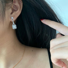 Load image into Gallery viewer, LUOWEND 18K White Gold Real Natural Diamond Drop Earrings for Women