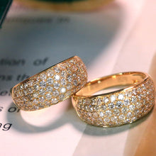 Load image into Gallery viewer, LUOWEND 18K Yellow Gold Real Natural Diamond Ring for Women