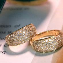 Load image into Gallery viewer, LUOWEND 18K Yellow Gold Real Natural Diamond Ring for Women