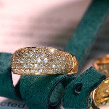 Load image into Gallery viewer, LUOWEND 18K Yellow Gold Real Natural Diamond Ring for Women