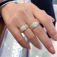 Load image into Gallery viewer, LUOWEND 18K Yellow Gold Real Natural Diamond Ring for Women