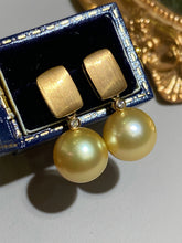 Load image into Gallery viewer, LUOWEND 18K Yellow Gold Real Natural Gold Pearl Earrings for Women