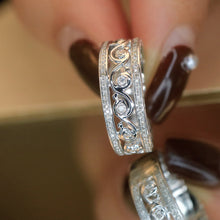 Load image into Gallery viewer, LUOWEND 18K White Gold Real Natural Diamond Ring for Women