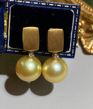 Load image into Gallery viewer, LUOWEND 18K Yellow Gold Real Natural Gold Pearl Earrings for Women