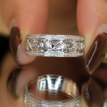 Load image into Gallery viewer, LUOWEND 18K White Gold Real Natural Diamond Ring for Women