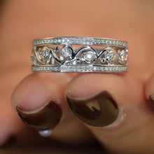 Load image into Gallery viewer, LUOWEND 18K White Gold Real Natural Diamond Ring for Women
