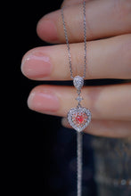 Load image into Gallery viewer, LUOWEND 18K White Gold Real Natural Pink Diamond Pendant Necklace for Women