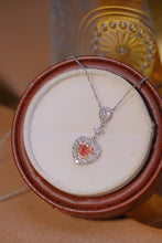Load image into Gallery viewer, LUOWEND 18K White Gold Real Natural Pink Diamond Pendant Necklace for Women