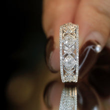 Load image into Gallery viewer, LUOWEND 18K White Gold Real Natural Diamond Ring for Women