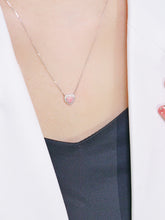 Load image into Gallery viewer, LUOWEND 18K White Gold Real Natural Pink Diamond Pendant Necklace for Women