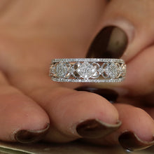 Load image into Gallery viewer, LUOWEND 18K White Gold Real Natural Diamond Ring for Women