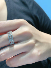 Load image into Gallery viewer, LUOWEND 18K White Gold Real Natural Diamond Ring for Women