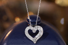 Load image into Gallery viewer, LUOWEND 18K White Gold Real Natural Diamond Pendant Necklace for Women