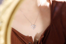 Load image into Gallery viewer, LUOWEND 18K White Gold Real Natural Diamond Pendant Necklace for Women