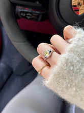Load image into Gallery viewer, LUOWEND 18K White+Yellow Gold Ring for Women