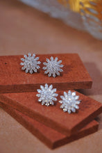 Load image into Gallery viewer, LUOWEND 18K White Gold Real Natural Diamond Stud Earrings for Women