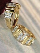 Load image into Gallery viewer, LUOWEND 18K Yellow Gold Real Natural Diamond Ring for Women