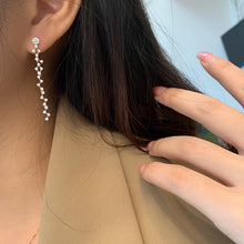 Load image into Gallery viewer, LUOWEND 18K White Gold Real Natural Diamond Drop Earrings for Women
