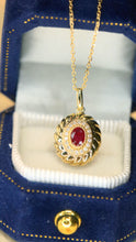 Load image into Gallery viewer, LUOWEND 18K Yellow Gold Real Natural Ruby and Diamond Gemstone Necklace for Women