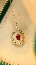 Load image into Gallery viewer, LUOWEND 18K Yellow Gold Real Natural Ruby and Diamond Gemstone Necklace for Women
