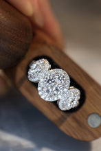 Load image into Gallery viewer, LUOWEND 18K White Gold Real Natural Diamond Ring for Women