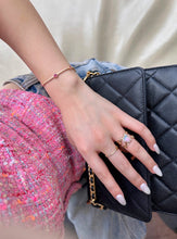 Load image into Gallery viewer, LUOWEND 18K White/Yellow Gold Natural Pink Sapphire Bracelet for Women