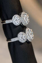 Load image into Gallery viewer, LUOWEND 18K White Gold Real Natural Diamond Ring for Women