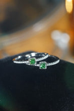 Load image into Gallery viewer, LUOWEND 18K White Gold Natural Green Diamond Ring for Women