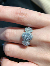 Load image into Gallery viewer, LUOWEND 18K White Gold Real Natural Diamond Ring for Women