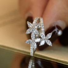 Load image into Gallery viewer, LUOWEND 18K White Gold Real Natural Diamond Ring for Women