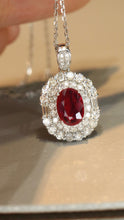 Load image into Gallery viewer, LUOWEND 18K White Gold Real Natural Ruby Necklace for Women