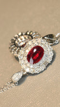 Load image into Gallery viewer, LUOWEND 18K White Gold Real Natural Ruby Necklace for Women