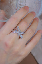 Load image into Gallery viewer, LUOWEND 18K White Gold Real Natural Diamond Ring for Women