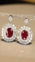 Load image into Gallery viewer, LUOWEND 18K White Gold Real Natural Ruby Necklace for Women