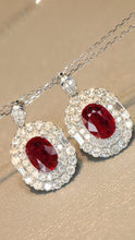 Load image into Gallery viewer, LUOWEND 18K White Gold Real Natural Ruby Necklace for Women