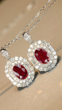 Load image into Gallery viewer, LUOWEND 18K White Gold Real Natural Ruby Necklace for Women