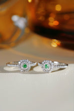 Load image into Gallery viewer, LUOWEND 18K White Gold Naturtal Green Diamond Ring for Women