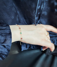 Load image into Gallery viewer, LUOWEND 18K Yellow Gold Natural Gemstone Bracelet for Women
