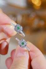 Load image into Gallery viewer, LUOWEND 18K White Gold Naturtal Green Diamond Ring for Women