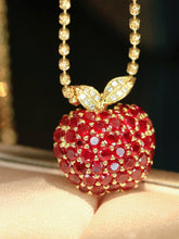 Load image into Gallery viewer, LUOWEND 18K Yellow Gold Natural Ruby Pendant for Women