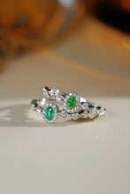 Load image into Gallery viewer, LUOWEND 18K White Gold Natural Green Diamond Ring for Women