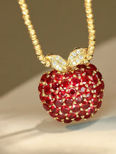 Load image into Gallery viewer, LUOWEND 18K Yellow Gold Natural Ruby Pendant for Women