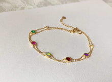 Load image into Gallery viewer, LUOWEND 18K Yellow Gold Natural Gemstone Bracelet for Women
