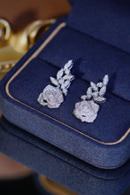 Load image into Gallery viewer, LUOWEND 18K White Gold Real Natural Diamond Drop Earrings for Women